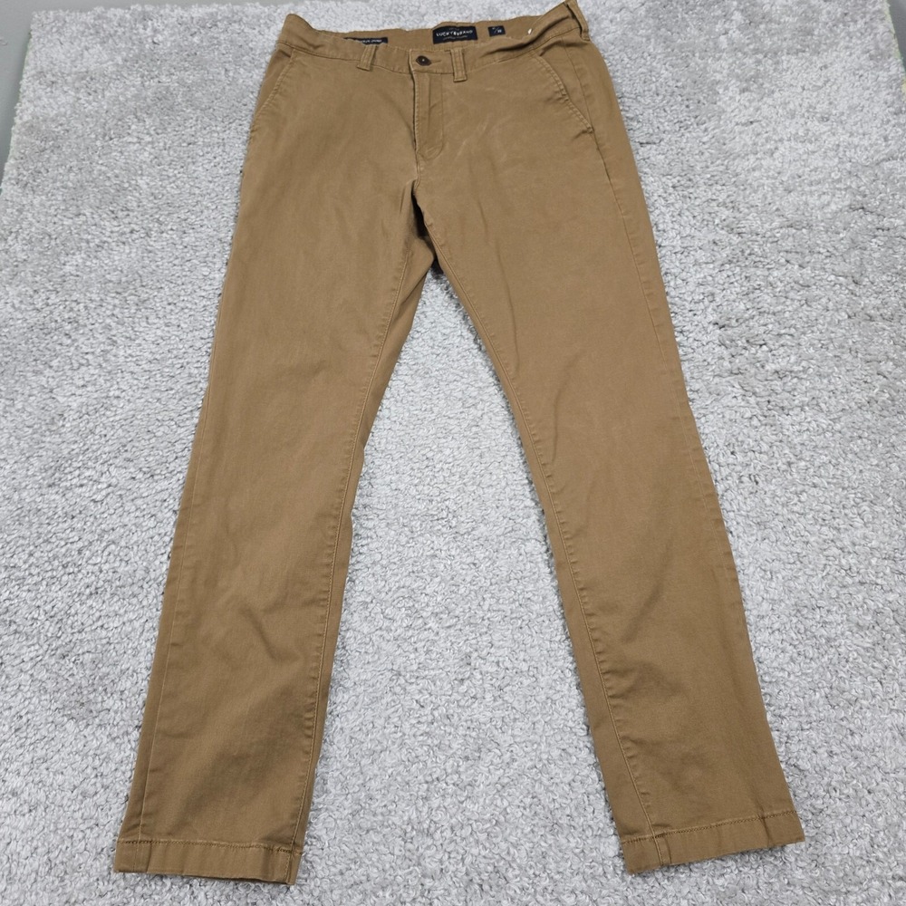Lucky Brand 410 Mens Chino Pants‎ Size 31x32 Brown Stretch Athletic Fit Casual